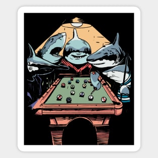 The Pool Sharks // Funny Billiards Velvet Painting Parody Magnet